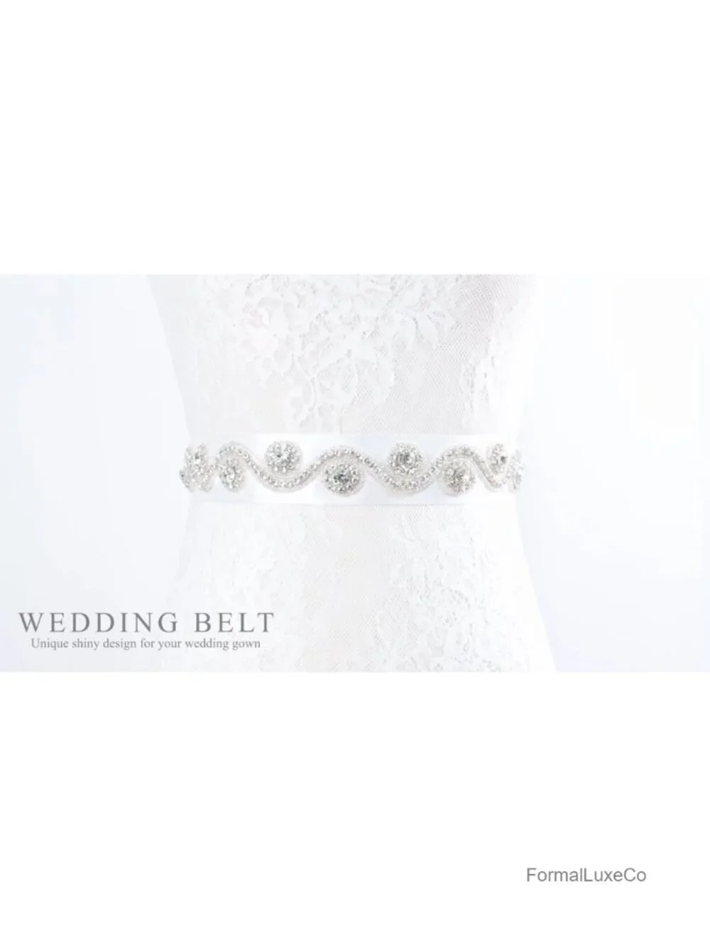 Crystal Rhinestone Applique Wedding Sash Belt - Design Your Dream Dress